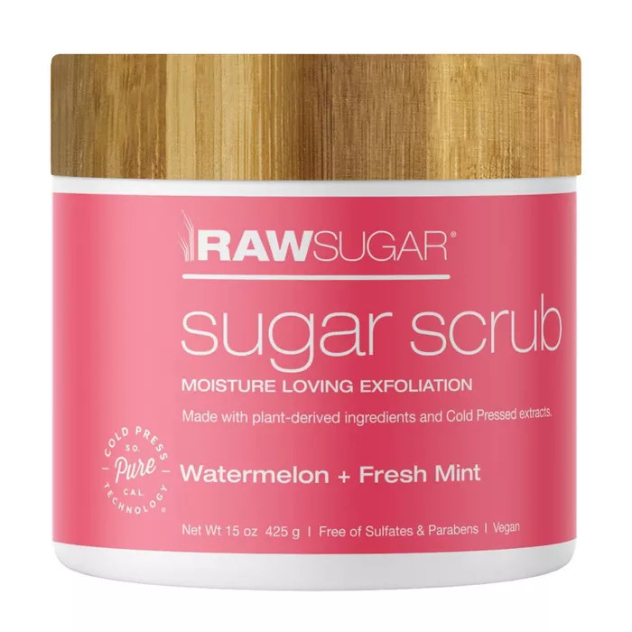 Raw Sugar Moisture Loving Sugar Scrub Watermelon + Fresh Mint - 15oz | Target