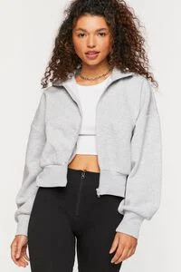 Heathered Fleece Zip-Up Jacket | Forever 21 (US)
