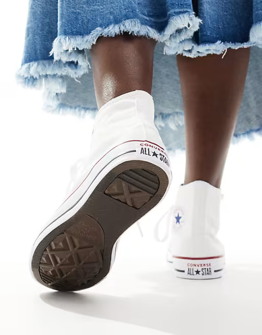 Converse Chuck Taylor All Star Hi canvas sneakers in white | ASOS | ASOS (Global)