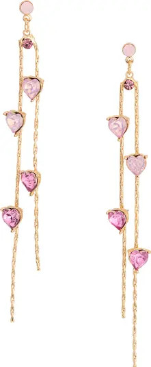 Leith Valentine's Day Heart Linear Drop Earrings | Nordstromrack | Nordstrom Rack