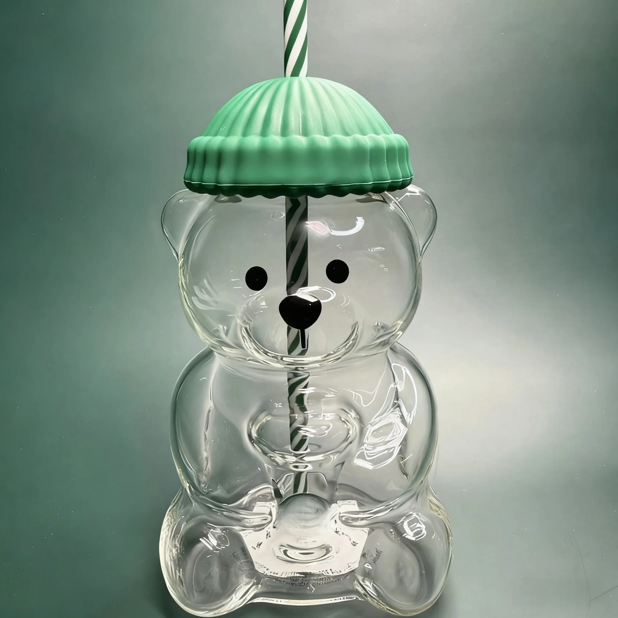 2025 New Bear Straw Cup, Cute Bear Glass Cup With Straw 20oz, Cute Mugs, Coffee Beer Wine Cocktai... | Walmart (US)