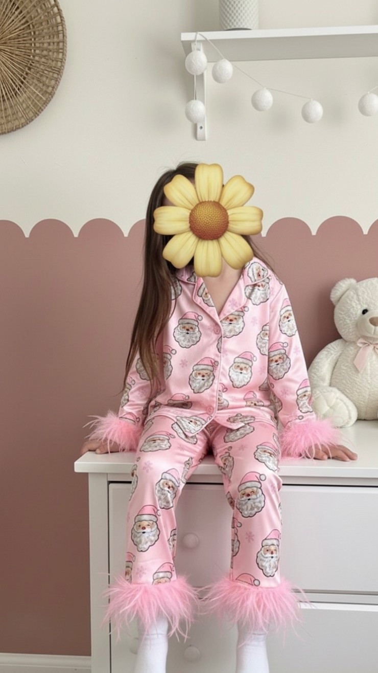 Stop the press! We found the most charming Christmas pajamas of the season! This satin set features a sweet pink background with a repeated jolly Santa print, topped off with the coziest pink feather trim on the cuffs and ankles. Perfect for Christmas Eve box reveals, holiday movie nights, and all those priceless morning photos. They are super soft, incredibly chic, and a total must-have for your little one’s winter wardrobe. Click the link to shop this exact look and get ready for the cutest photos you’ll take all holiday season!

#LTKmomlife #LTKBaby #LTKKids