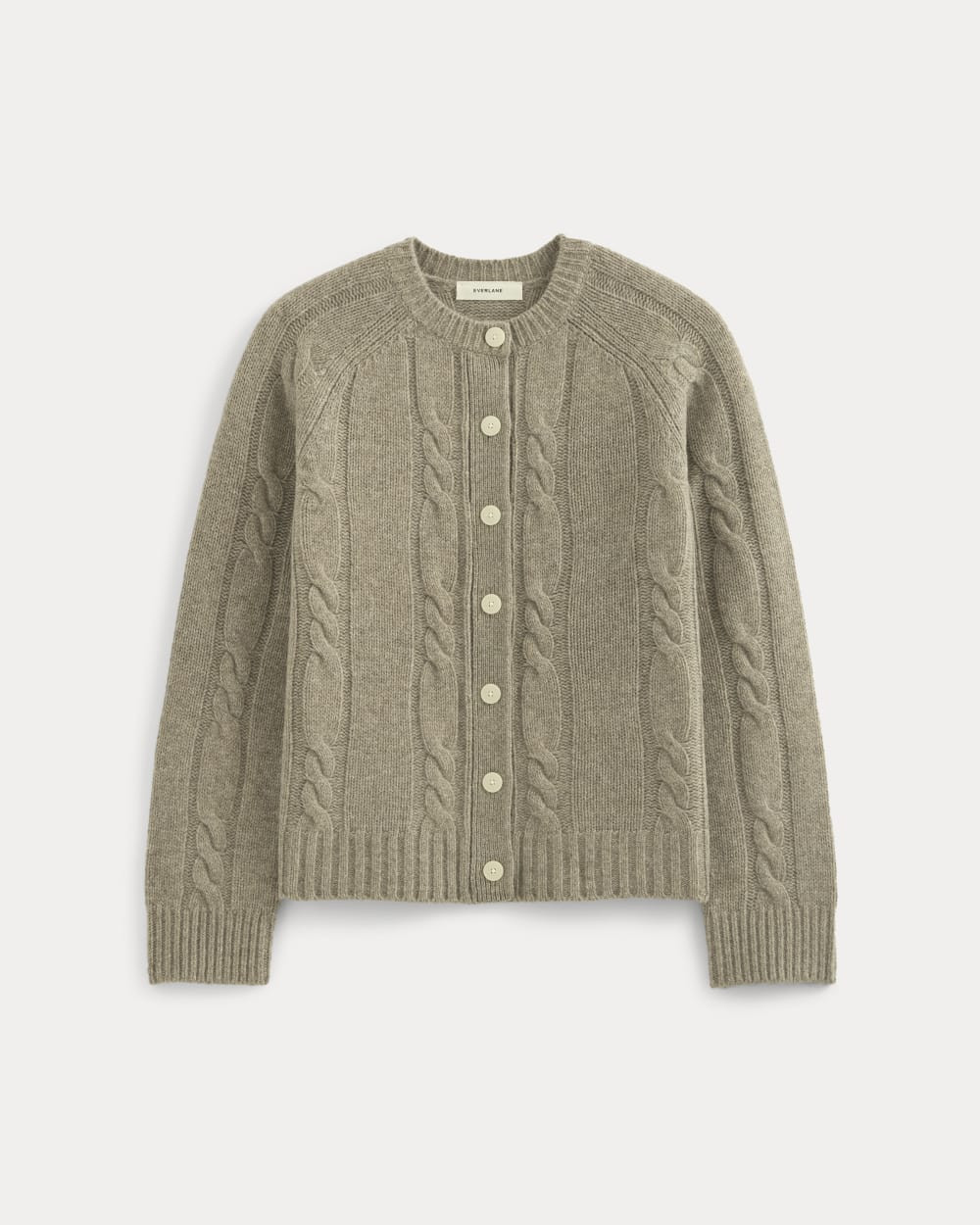 Cable Cardigan in Extrafine Luxe Merino | Heather Soft Taupe | Everlane