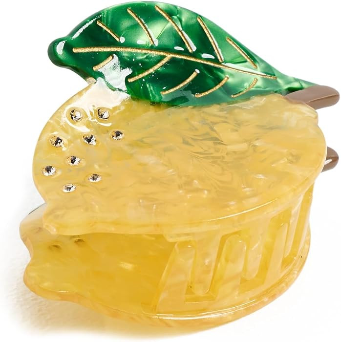 ADINA EDEN Women's Rhinestone Accented Lemon Claw Clip, Yellow, One Size | Amazon (US)