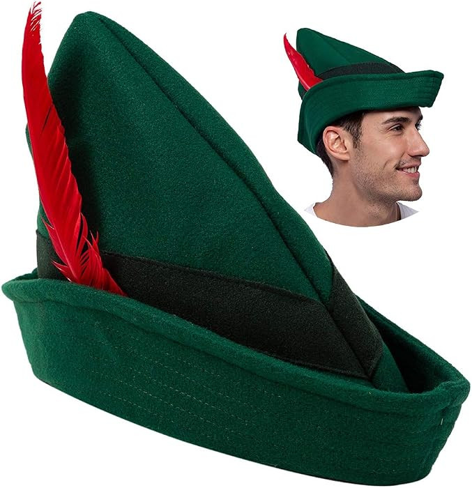 Spooktacular Creations Felt Robin Hood Hats with Feather, Alpine German Hat, Green Tyrolean Costu... | Amazon (CA)