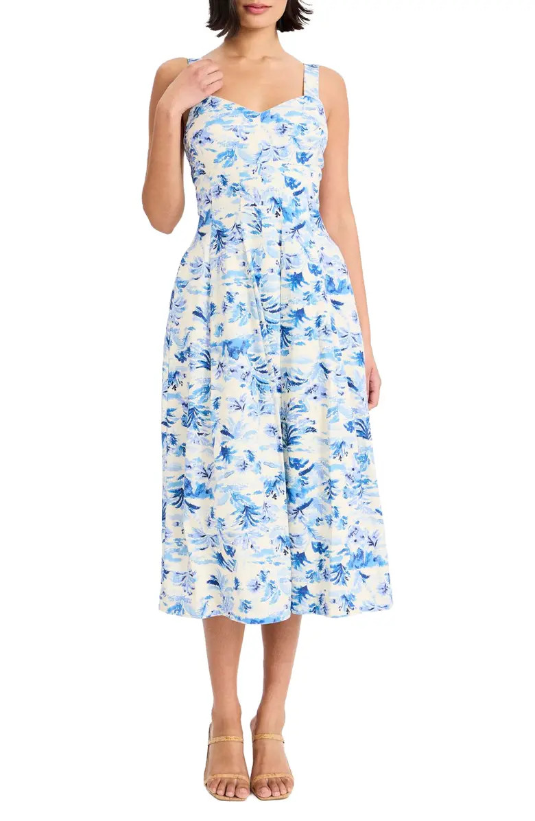 Sleeveless Linen Blend Midi Dress | Nordstrom