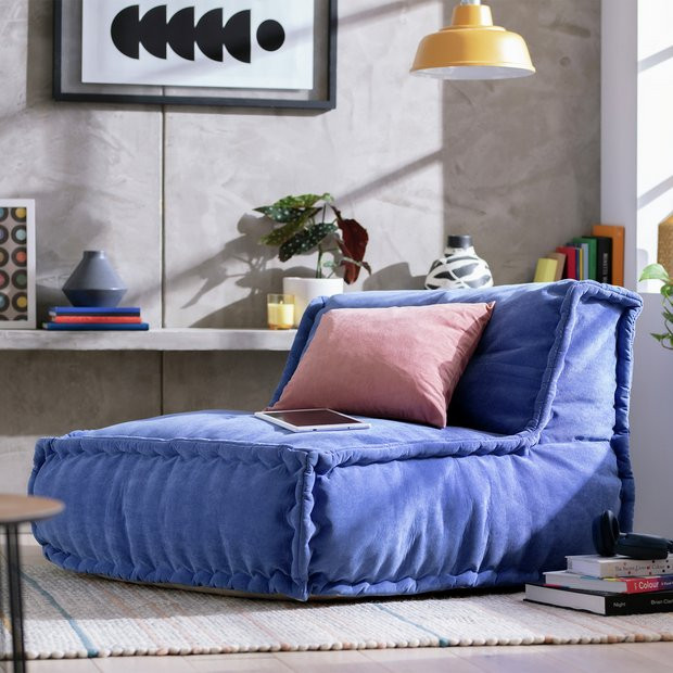 Kaikoo Estelle Quilted Bean Bag - Green954/1405 | argos.co.uk