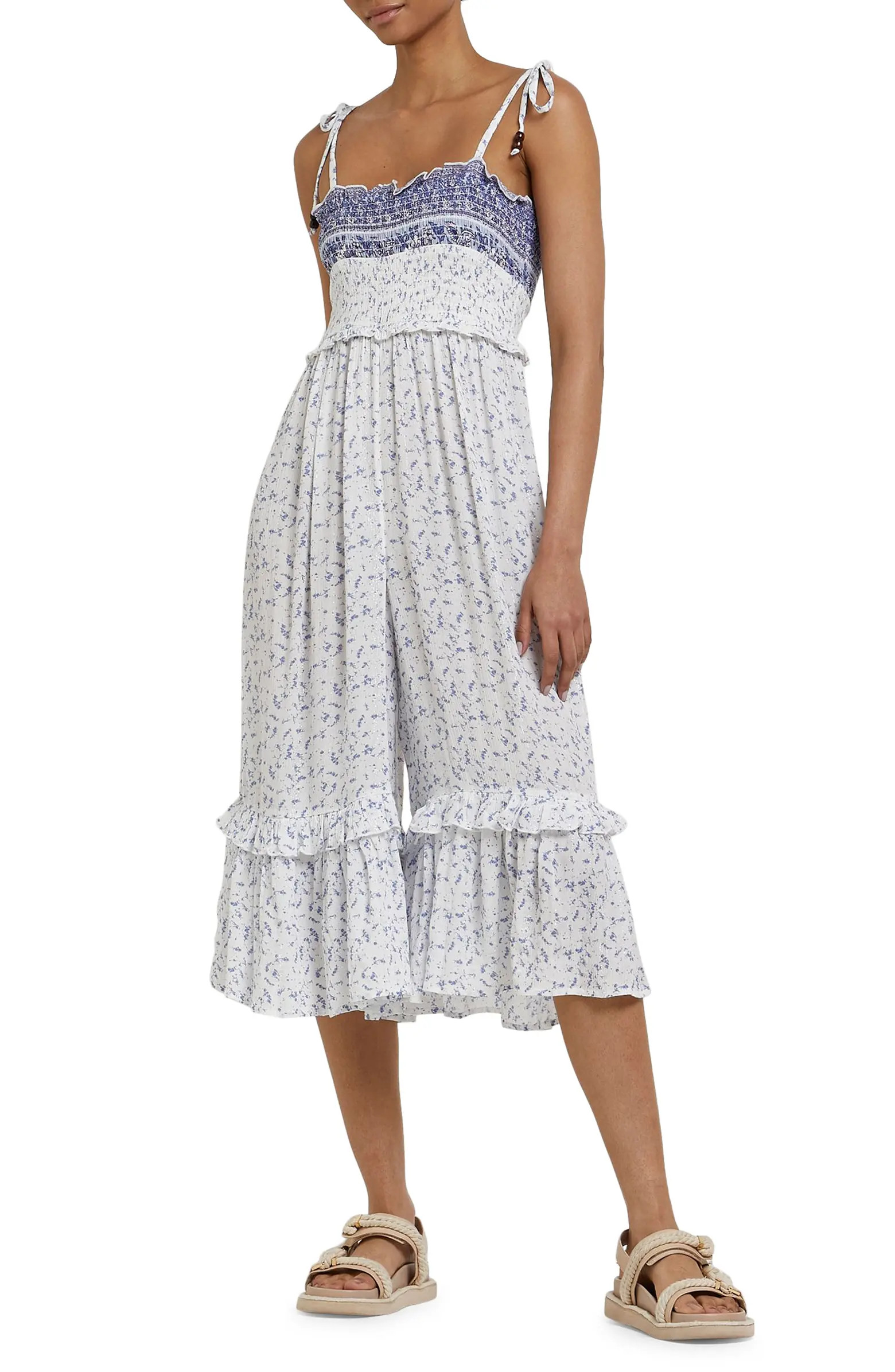 Culotte Off the Shoulder Floral Jumpsuit | Nordstrom