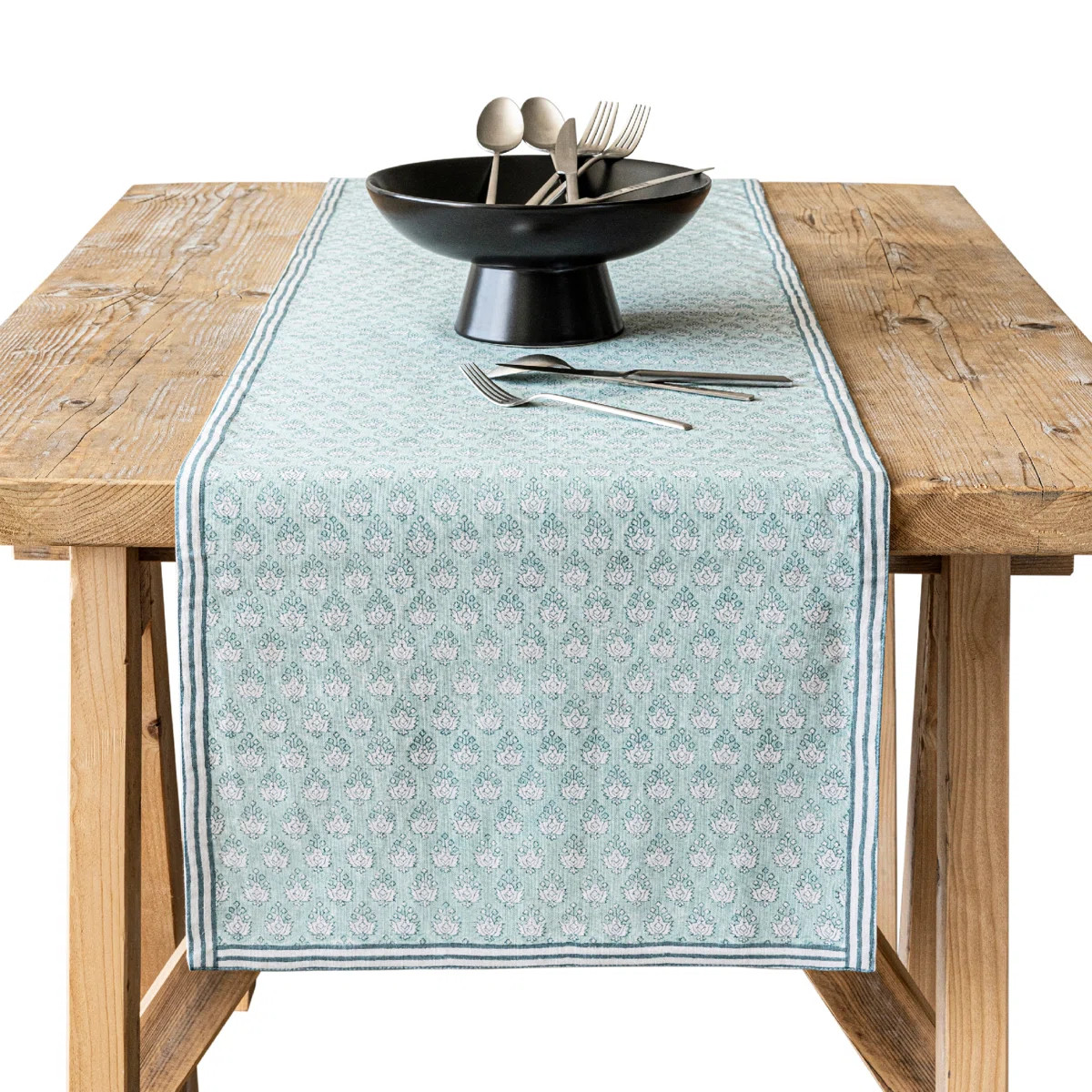 over&back Hand-Blocked Printed Cotton Table Runner | Wayfair North America