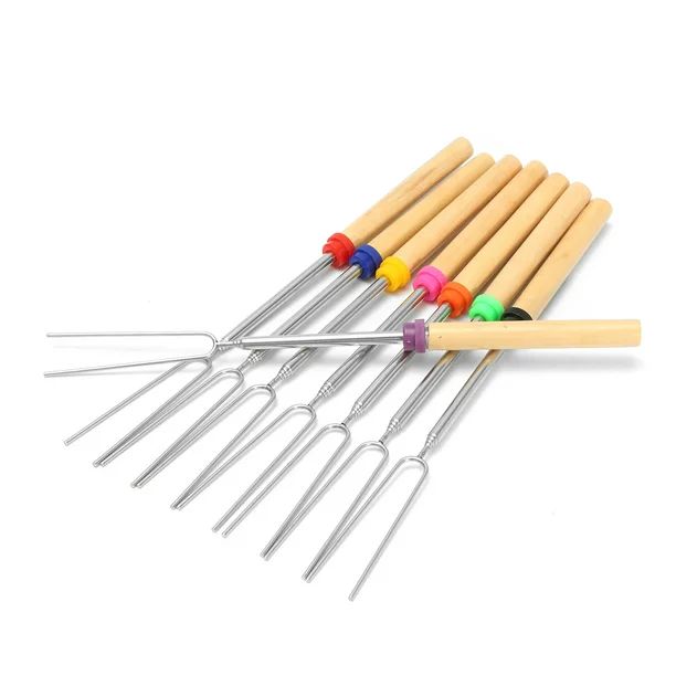 Marshmallow Roasting Sticks, Telescoping 12.2"-32.28" Smore Sticks Skewers Set of 8 with Wooden H... | Walmart (US)