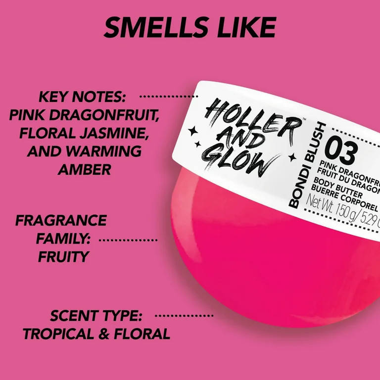 Holler And Glow Limited Edition Bondi Blush Pink Dragon Fruit Body & Hair Mist and Body Butter Gi... | Walmart (US)