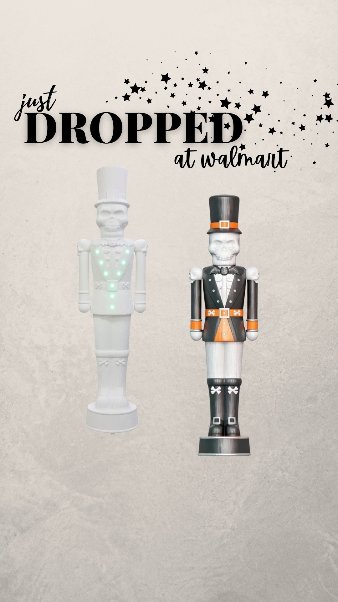 remember the pumpkin nutcrackers walmart came out with last year that we all painted? 🎃

well… they just dropped a skeleton version for halloween! 💀

they have one you can paint yourself or one that’s already painted (and it lights up + plays music! 🤯)

#LTKSeasonal #LTKHome #LTKdayinmylife