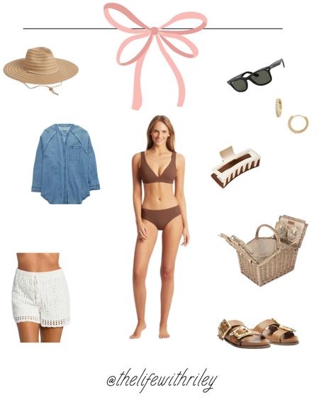 Chessie Beach Aesthetic 

The parent trap, chessie vibes, the parent trap aesthetic, beach outfit, vacation outfit, classic style, vacation style, brown bikini, two piece, denim coverup, chambray coverup, picnic basket 

#LTKstyletip #LTKFind #LTKSeasonal