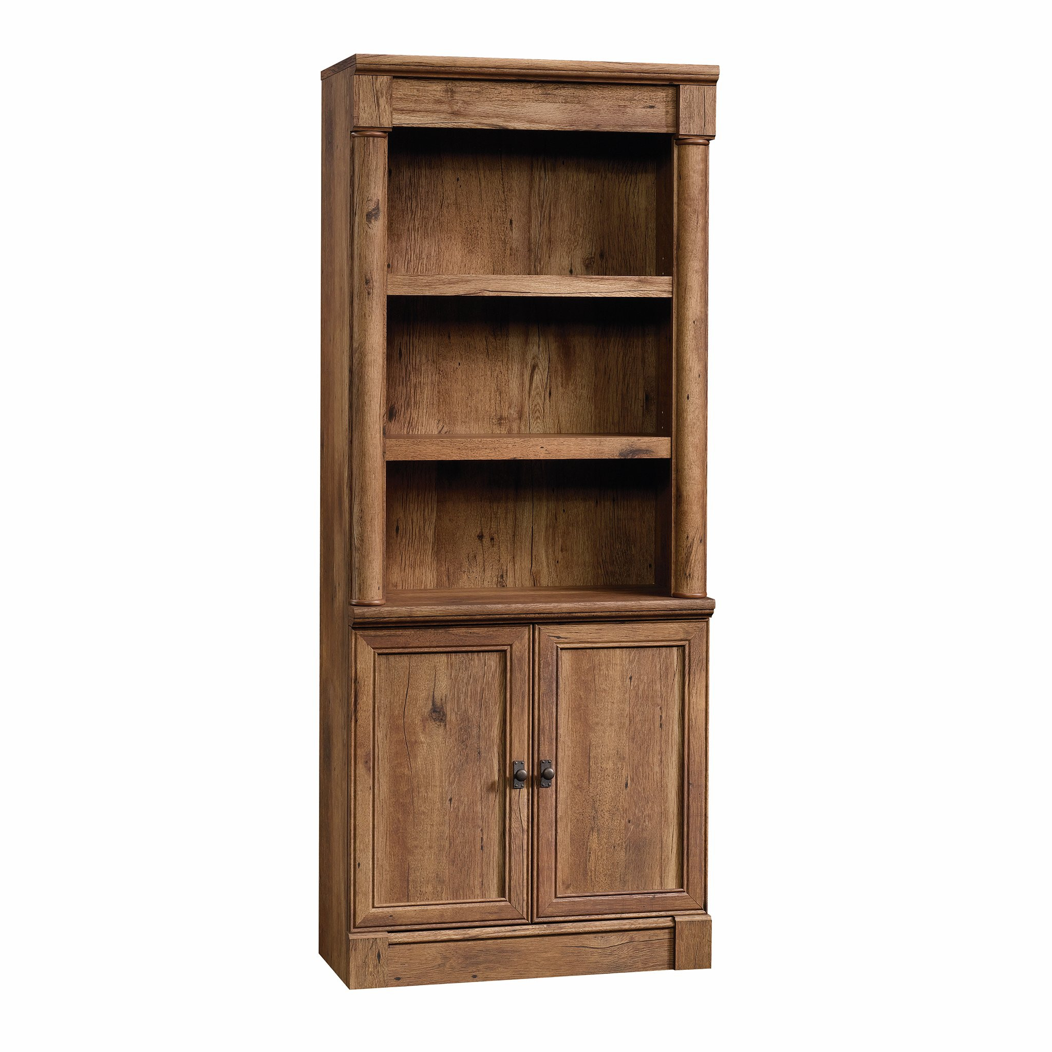 Sauder Palladia Library with Doors/Book Shelf, L: 29.37" x W: 13.90" x H: 71.85", Vintage Oak | Amazon (US)