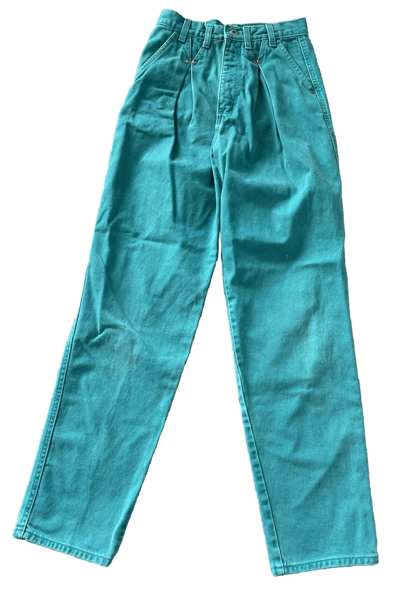 VTG Wrangler SilverLake Western Wear Teal Turquoise Jean Bareback High USA 25x30 | eBay US