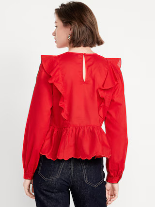 High-Neck Ruffle Peplum Top | Old Navy (US)