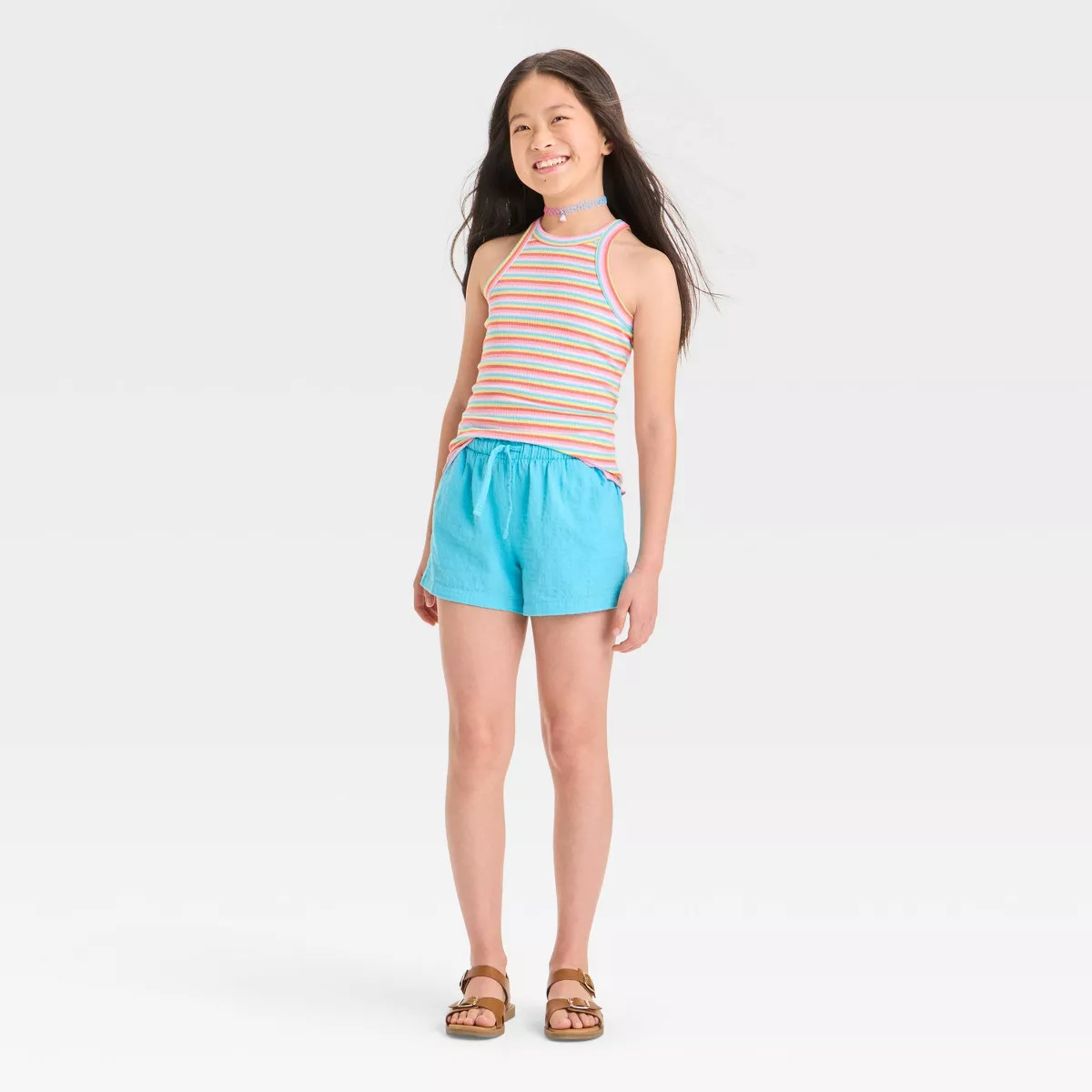 Girls' Ribbed Striped Tank Top - Cat & Jack™ | Target