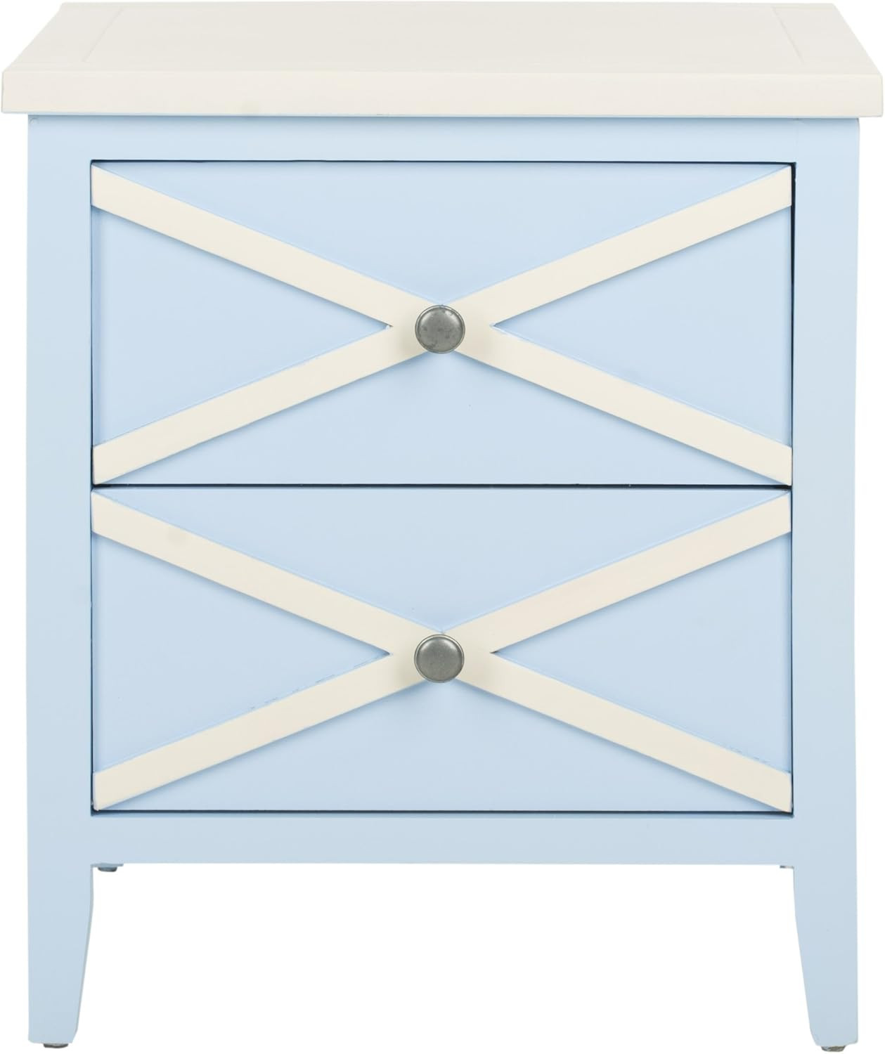 Safavieh American Homes Collection Sherrilyn Light Blue 2-Drawer Side Table | Amazon (US)
