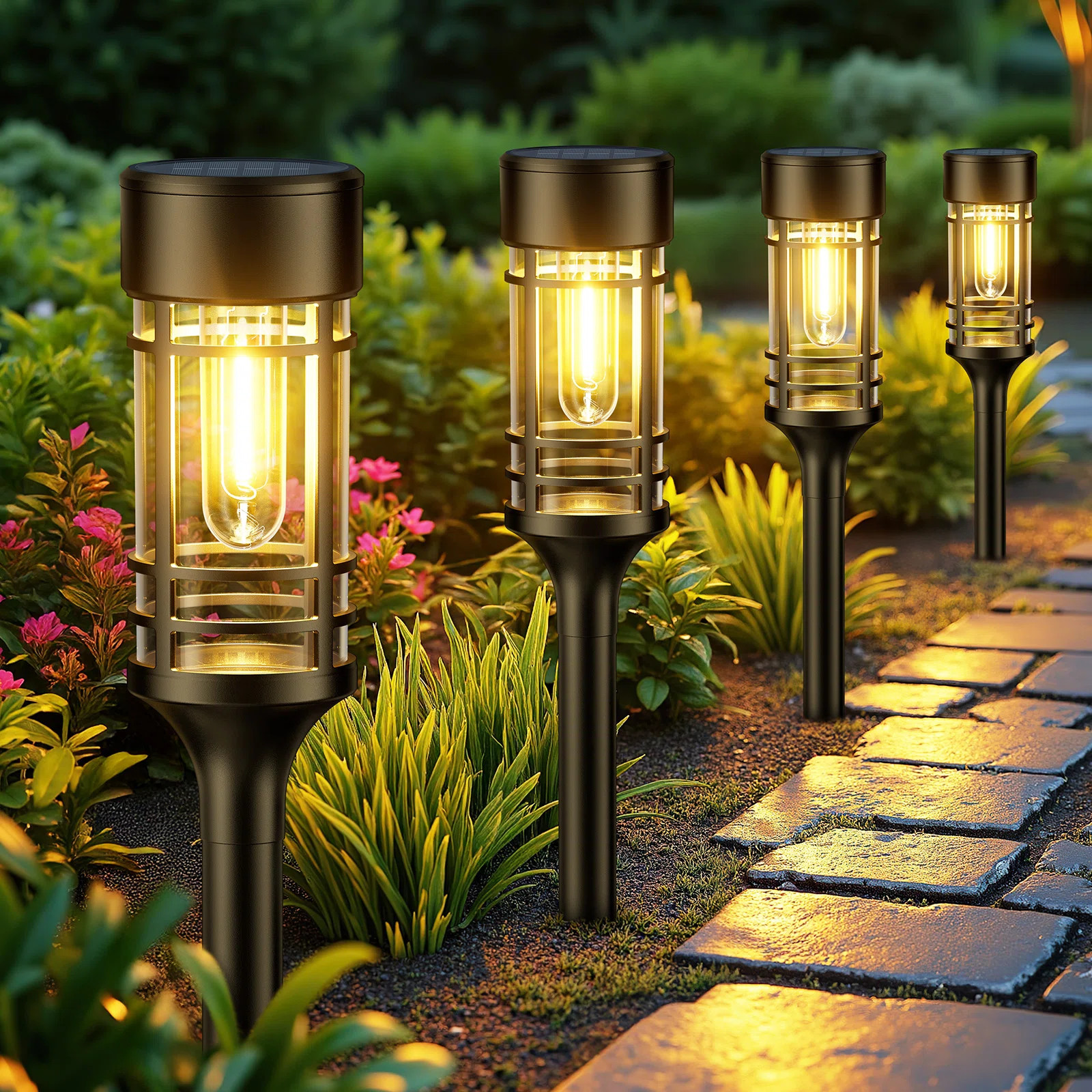 Solar Pathway Lights Outdoor, Solar Lights Outdoor Waterproof Ip65, Bright Solar Garden Lights Ou... | Wayfair North America
