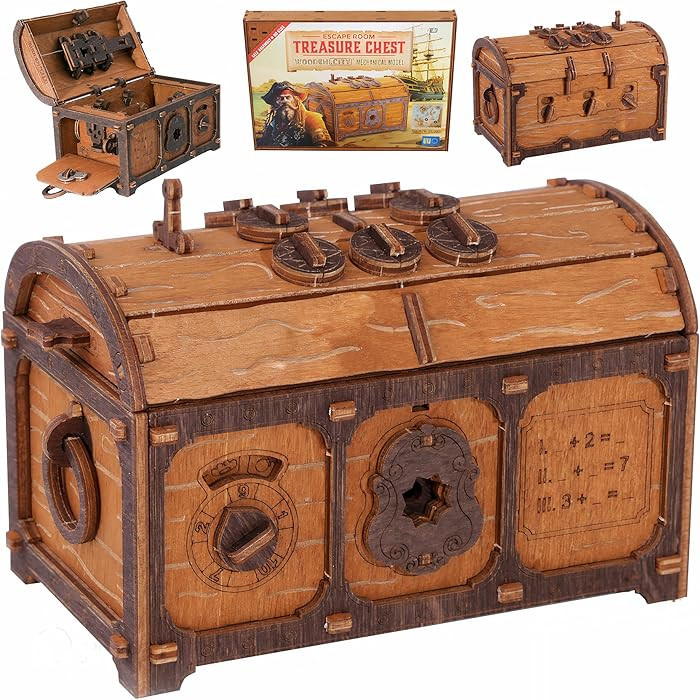 WOODEN.CITY Treasure Chest Puzzle Box for Adults – 3D Wooden Puzzles Mystery Box Brain Teaser &... | Amazon (US)