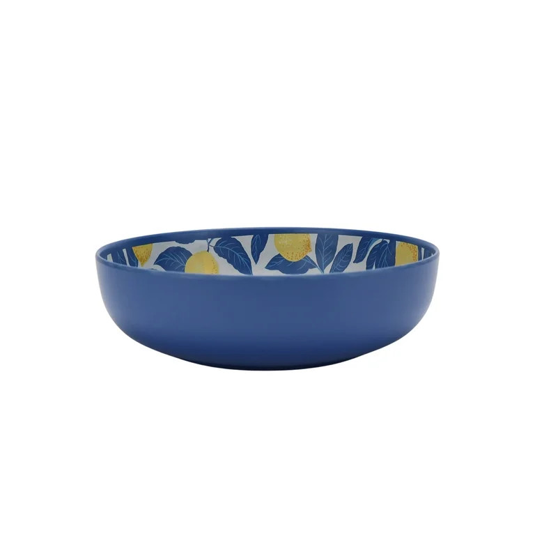 Mainstays by Becky G. & Alejandra Bamboo Melamine 12-Piece Dinnerware Set, Lemon & Blue | Walmart (US)