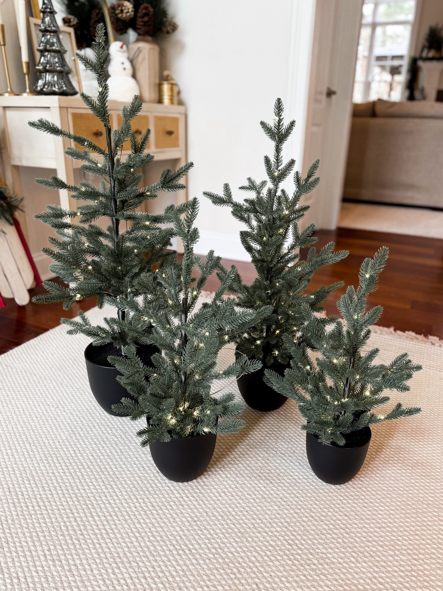 Holiday decor from Target! Love these pre-lit potted artificial trees! Battery operated! I bought a pack of three and one individual tree. They are outside on our porch now! Indoor and covered outdoor approved!

#LTKHoliday #LTKFindsUnder50 #LTKHome