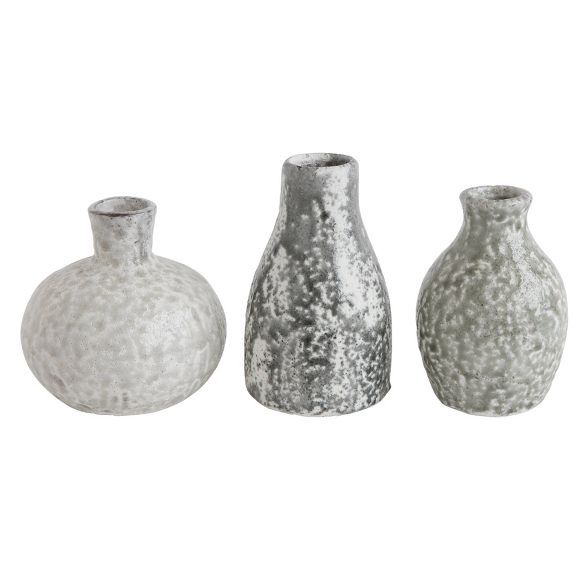 Set of 3 Terracotta Vases Distressed Gray - 3R Studios | Target