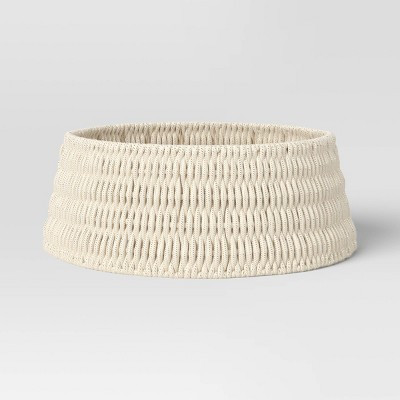 26" Woven Cord Christmas Tree Collar White with Metallic Gold Accents - Wondershop | Target