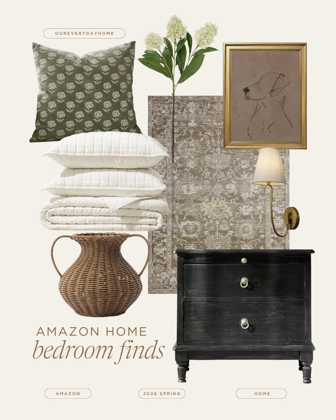 Amazon home bedroom finds, home decor, area rug, throw pillows, nighstand  

 #LTKHome
