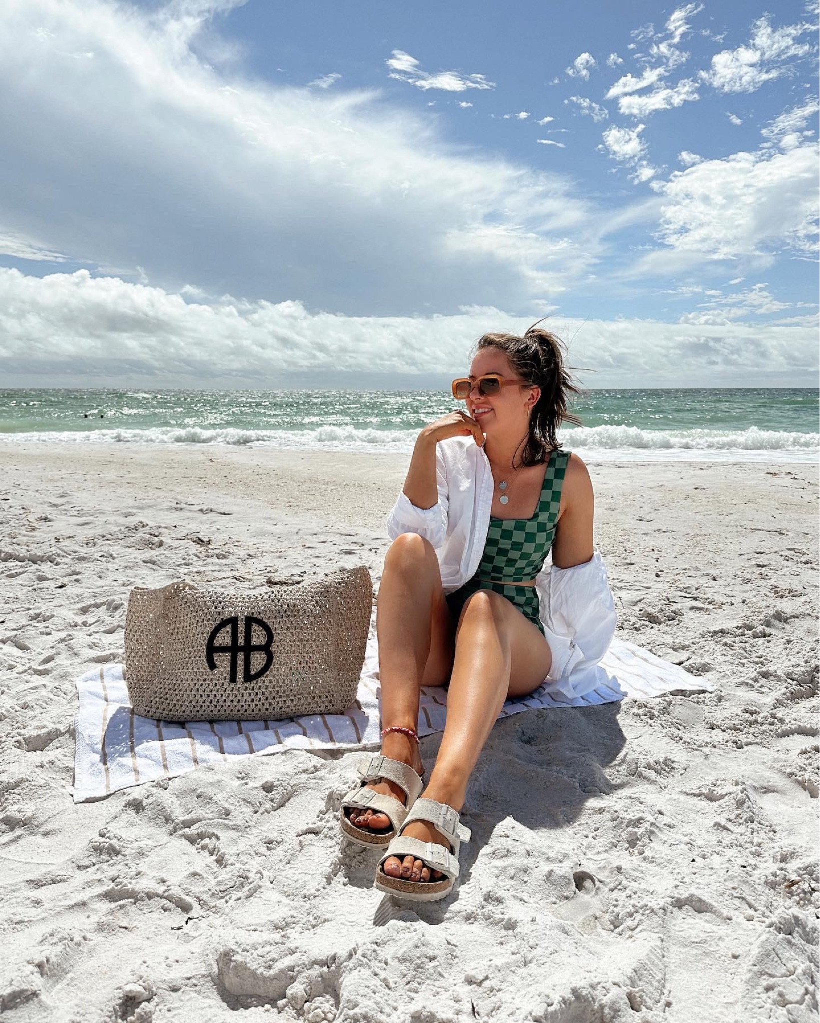  Checkered swimsuit 💚 still available. I’m in a medium in both the top and bottoms but wish I did a small in the top, it’s a little big on me! 

Albion Fit, Anine Bing bag, Anine Bing Official, LTK swim, swimsuit, checkered print, checkerboard 

#LTKshoecrush #LTKswim #LTKtravel