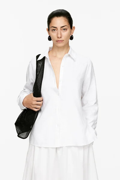 Linen Shirt – White – Women – ARKET GB | Arket UK