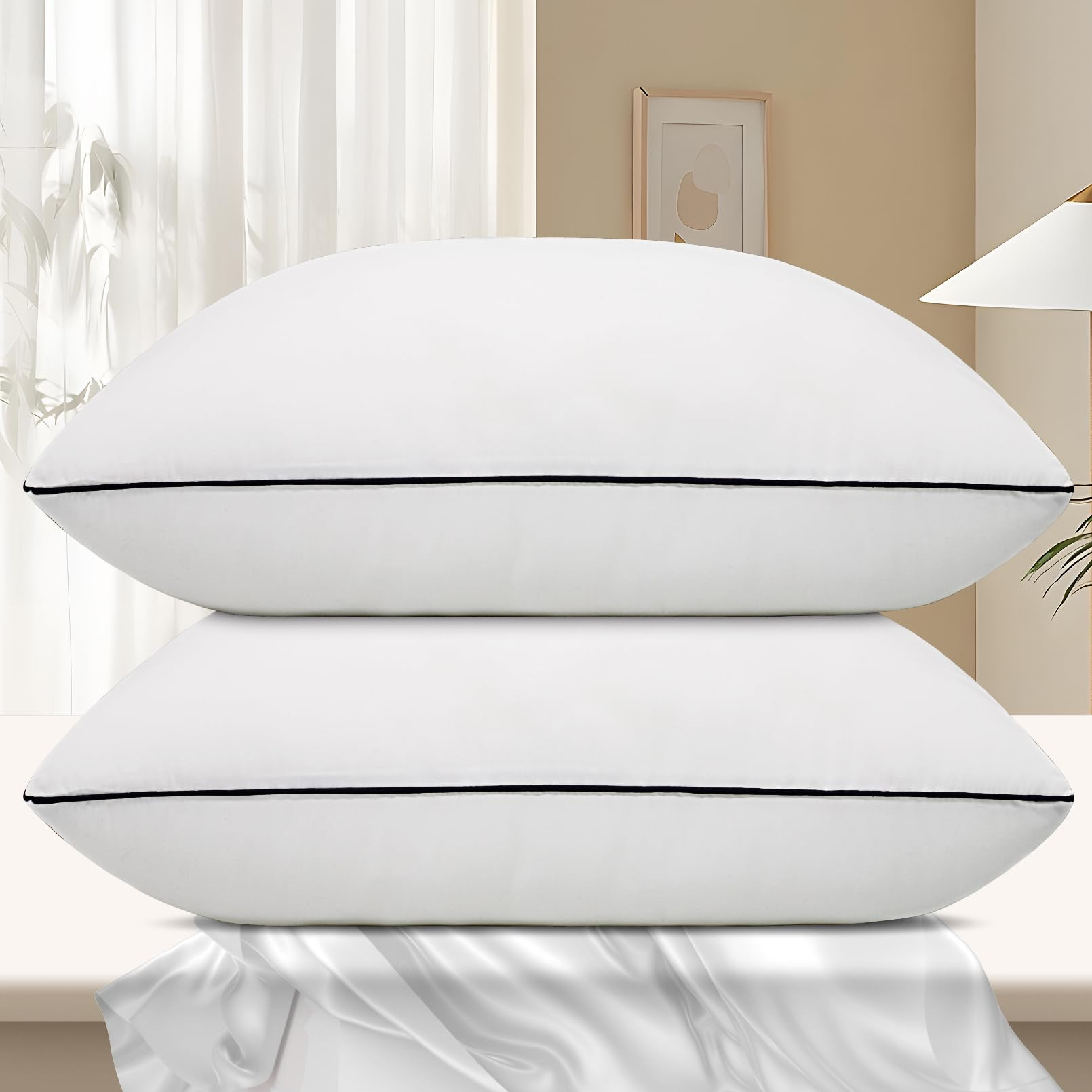 Hotel Collection Bed Pillows for Sleeping 2 Pack Standard Size Cooling Pillows Set of 2 for Back,... | Amazon (US)