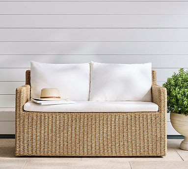 Kostas Wicker Outdoor Porch Bench (54") | Pottery Barn (US)