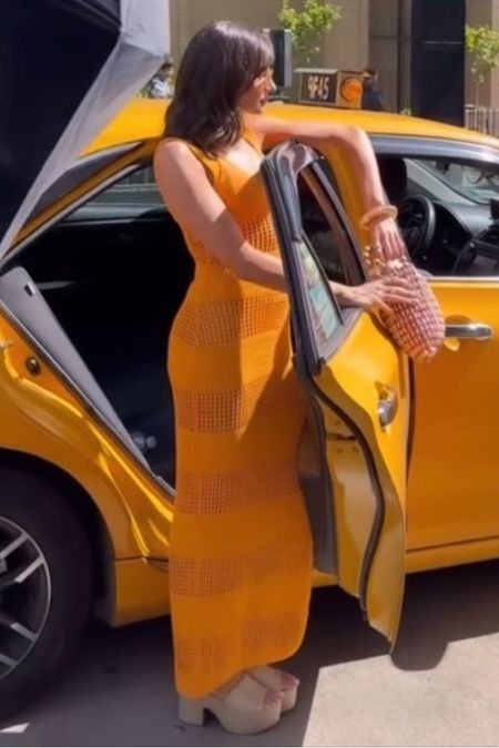 Paige Desorbo orange crochet knit maxi dress #paigedesorbo #SummerHouse #CelebrityStyle

#LTKstyletip #LTKtravel