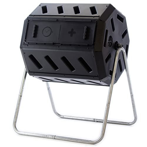 FCMP Outdoor IM4000 Dual Chamber Tumbling Composter Canadian-Made, 100% Recycled Resin - Outdoor Rotating Compost Tumbler Bin for Garden, Kitchen, and Yard Waste, Black (37 Gallon) | Amazon (US)