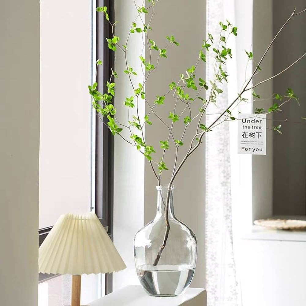 Eathtek Glass Vase Clear Farmhouse Style, Large Glass Jug Vase for Table Centerpieces, Clear Ball... | Amazon (US)