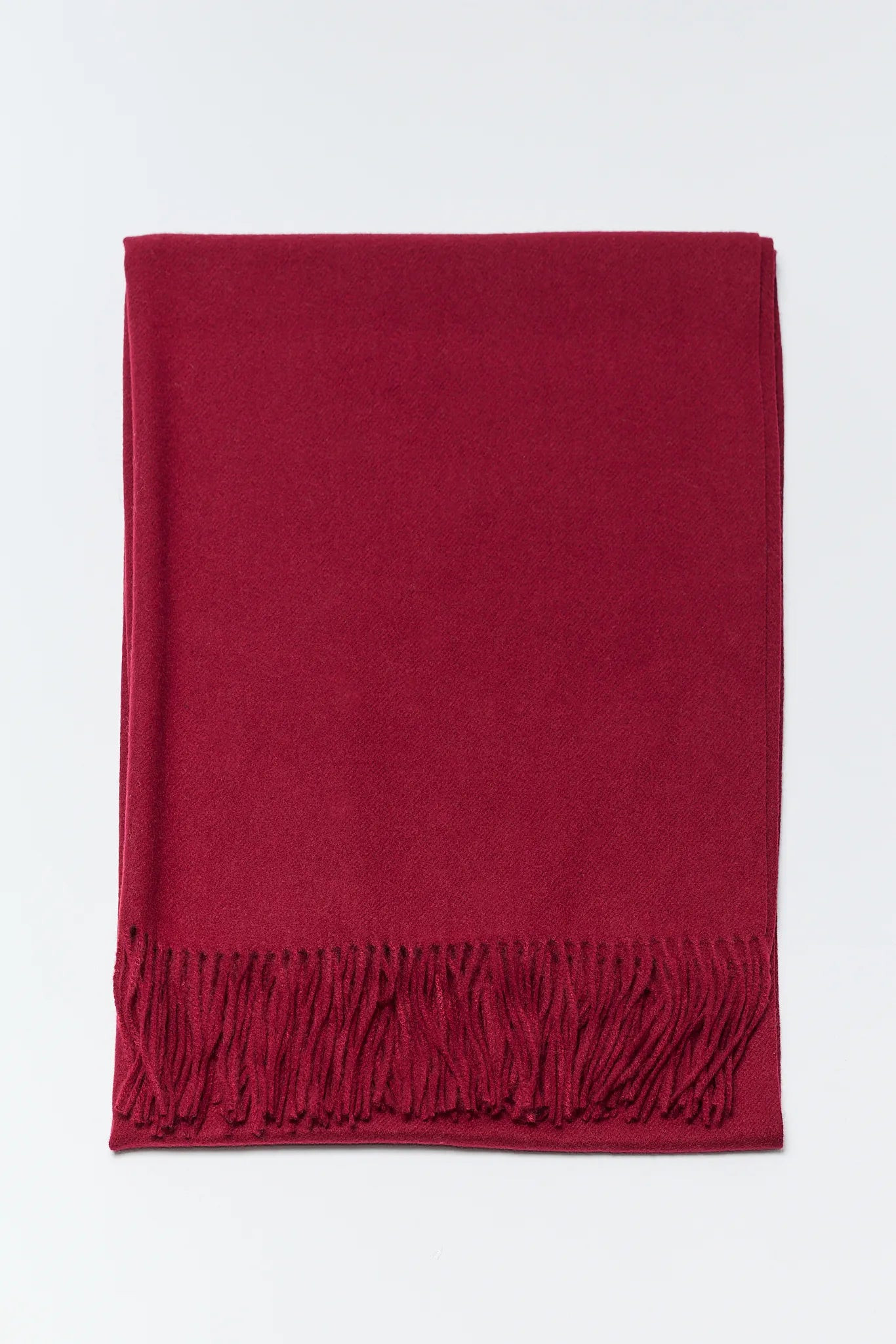 Kathy Burgundy Fringe Scarf | Avara