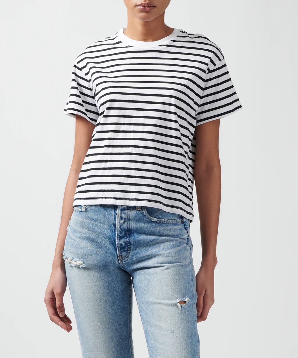 Classic Jersey Short Sleeve Boy Tee - Black/ White Stripe | ATM Collection
