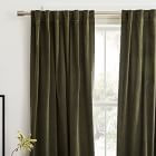Cotton Velvet Curtain - Dark Olive | West Elm | West Elm (US)