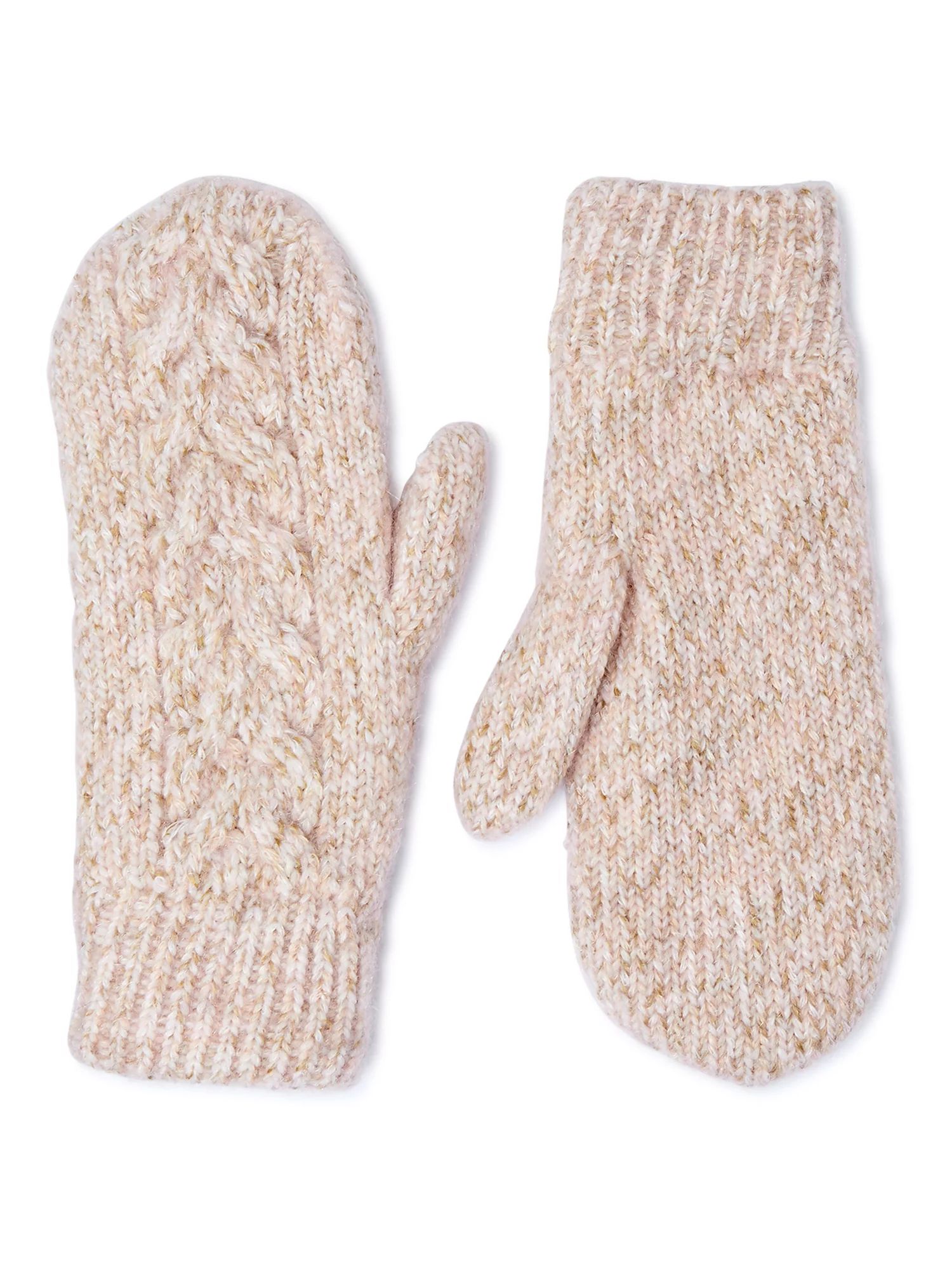 Time and Tru Women's Cable Knit Mittens | Walmart (US)