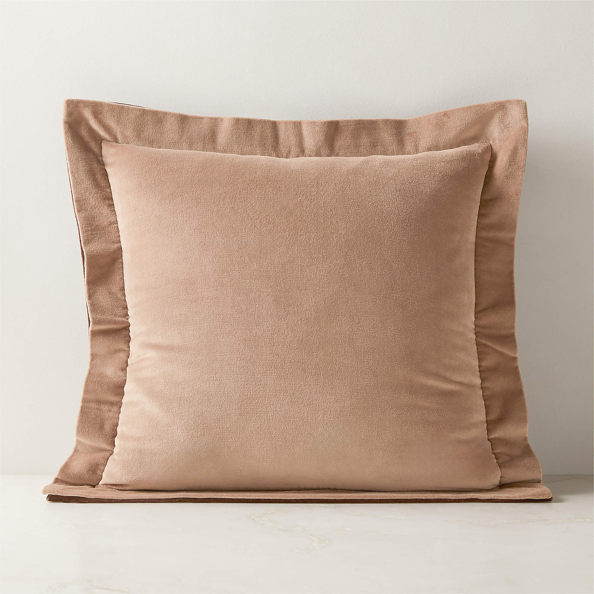 Evie Tawny Brown Velvet Reversible Throw Pillow Cover 20"x20" + Reviews | CB2 | CB2