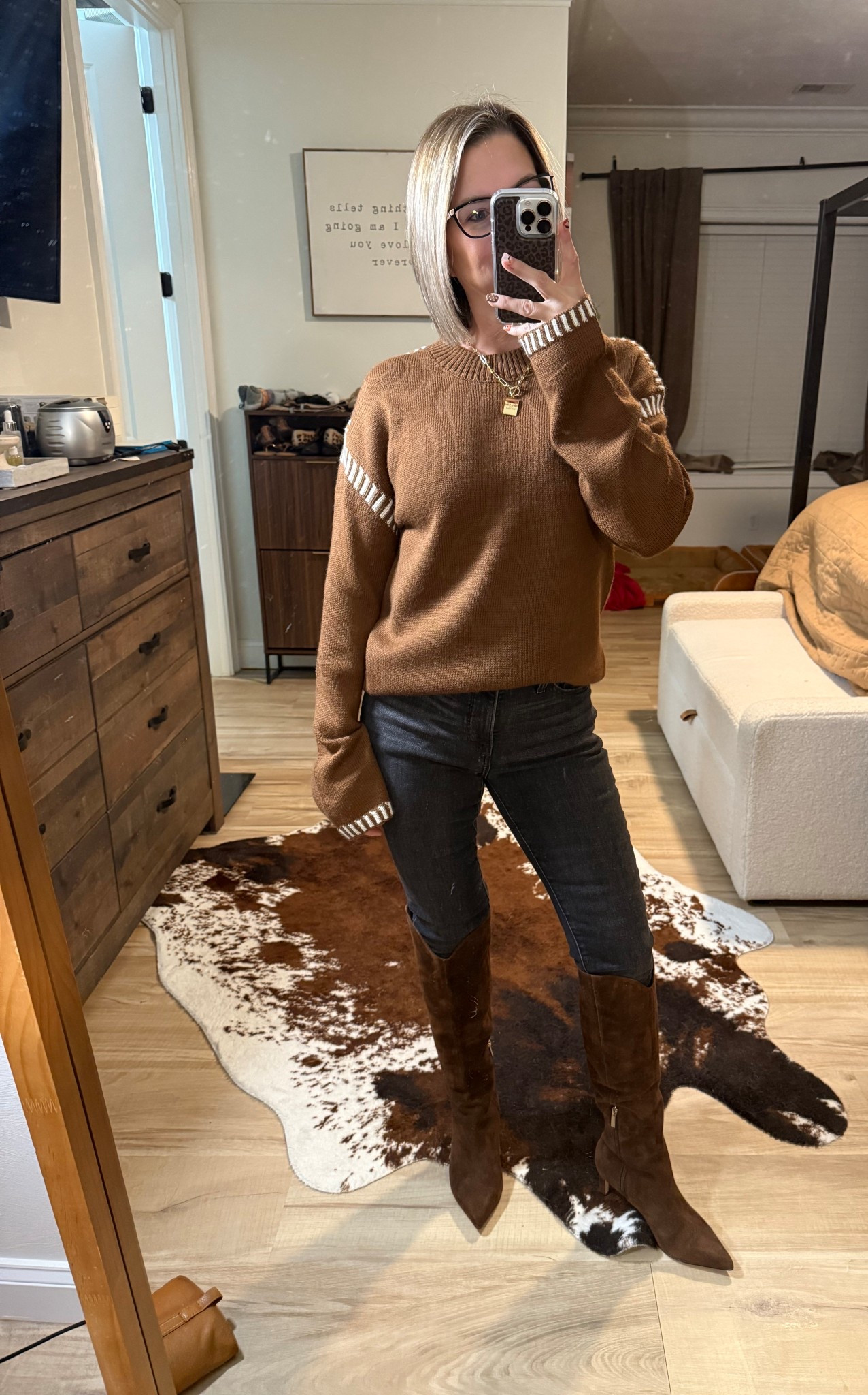 Sweater small
Jeans 26
Boots TTS

#LTKPetite #LTKStyleTip #LTKOver40