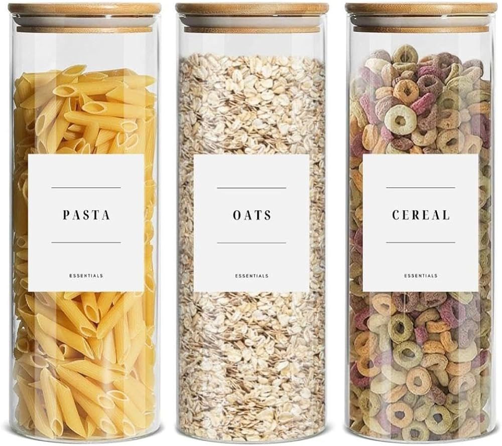 Livabl Premium Glass Jars with Bamboo Lids Set | Versatile Storage Solutions for Kitchen | 3-Pack... | Amazon (UK)