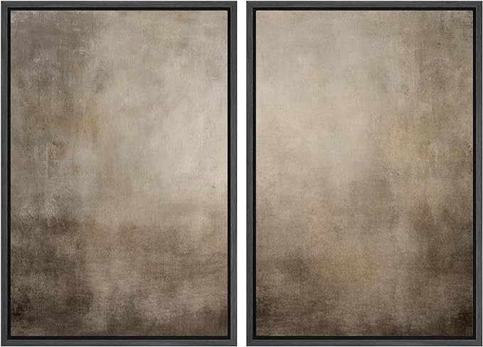 MUDECOR Framed Canvas Print Wall Art Monochromatic Gradient Abstract Minimalist Gray Illustration... | Amazon (US)