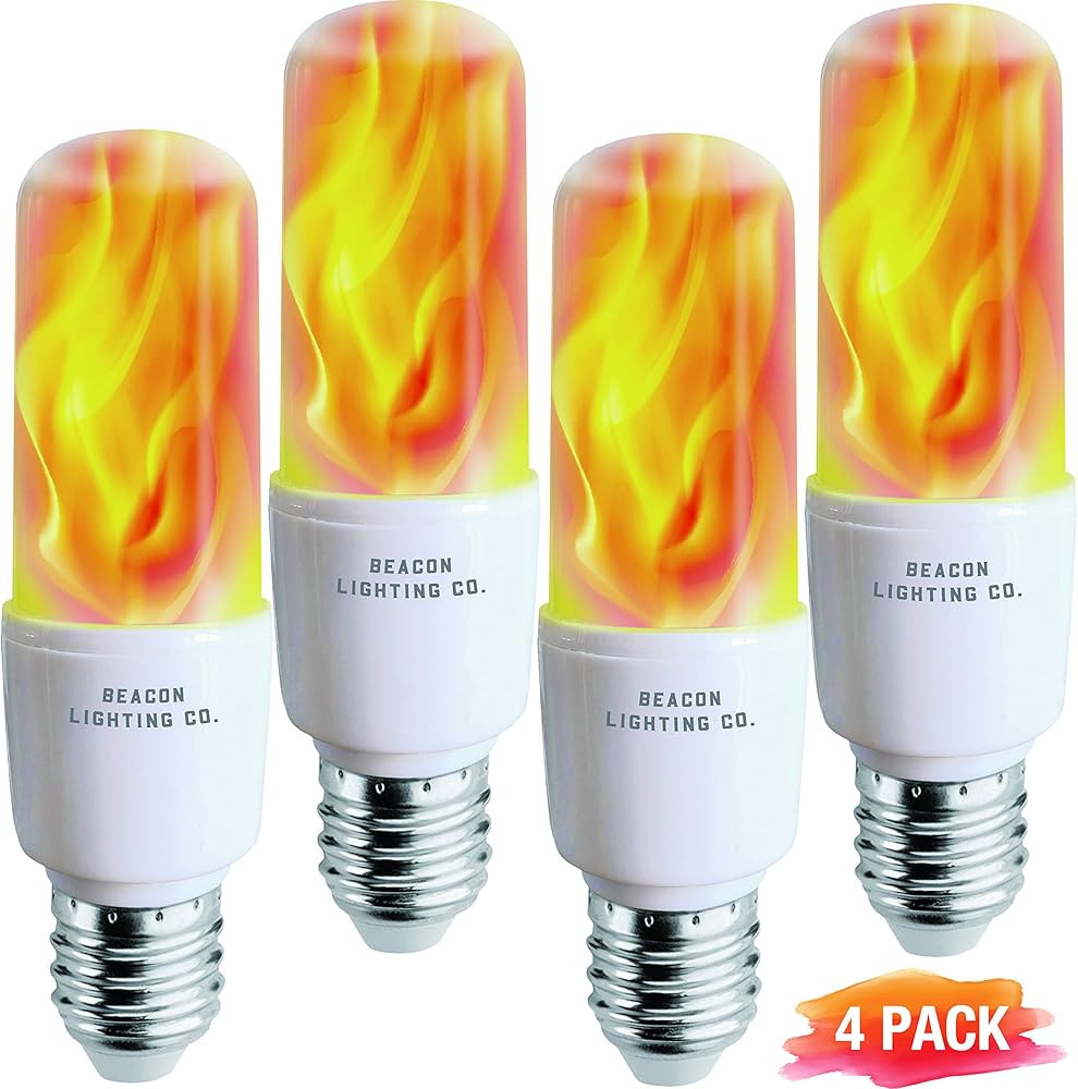 Flickering LED Flame Light Bulbs E26 LED Bulb with Gravity Sensor Flame Bulb for Home Hotel Bar P... | Amazon (US)