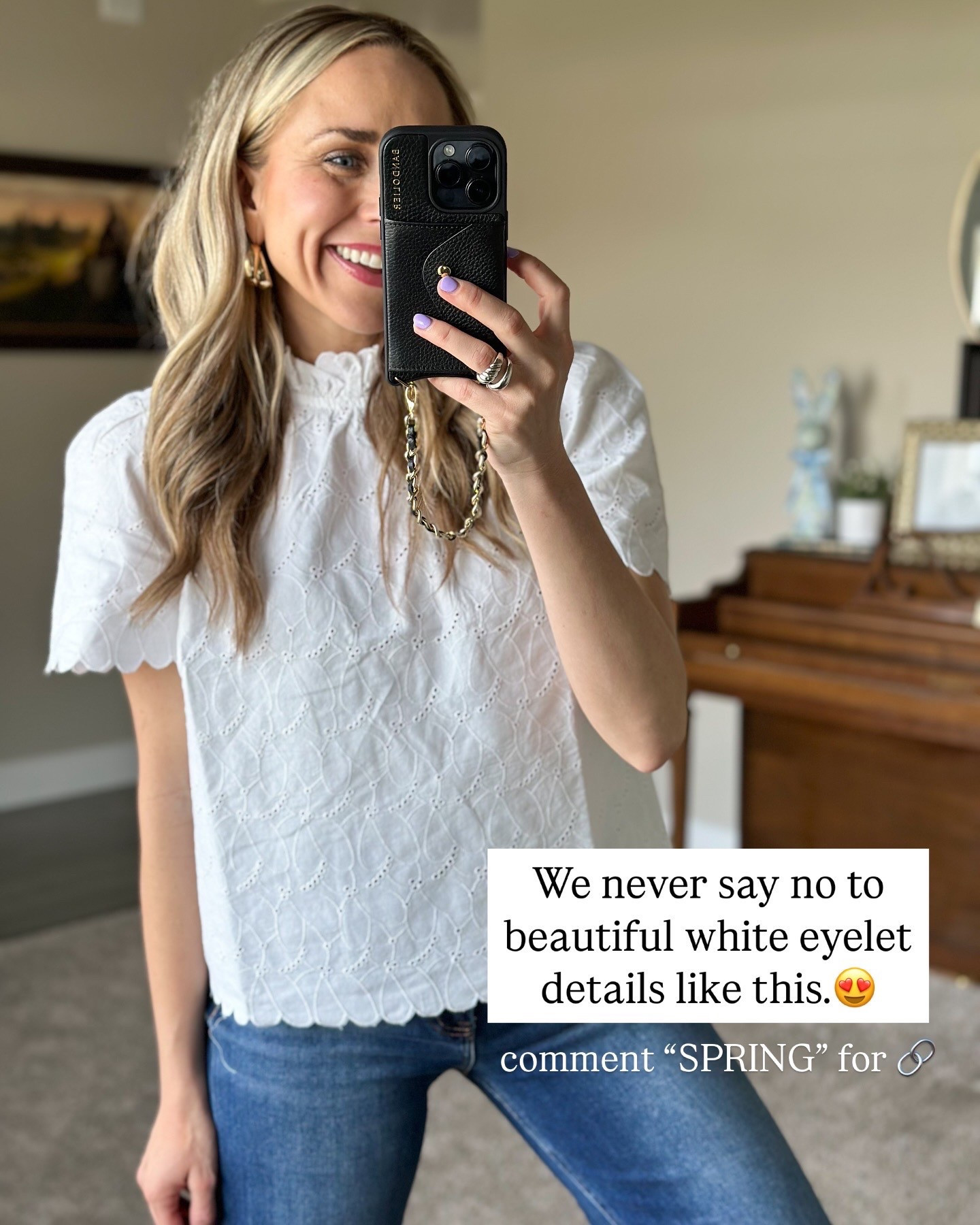 Better than basic white eyelet spring top!

True to size. 

#LTKStyleTip #LTKFindsUnder50 #LTKSeasonal