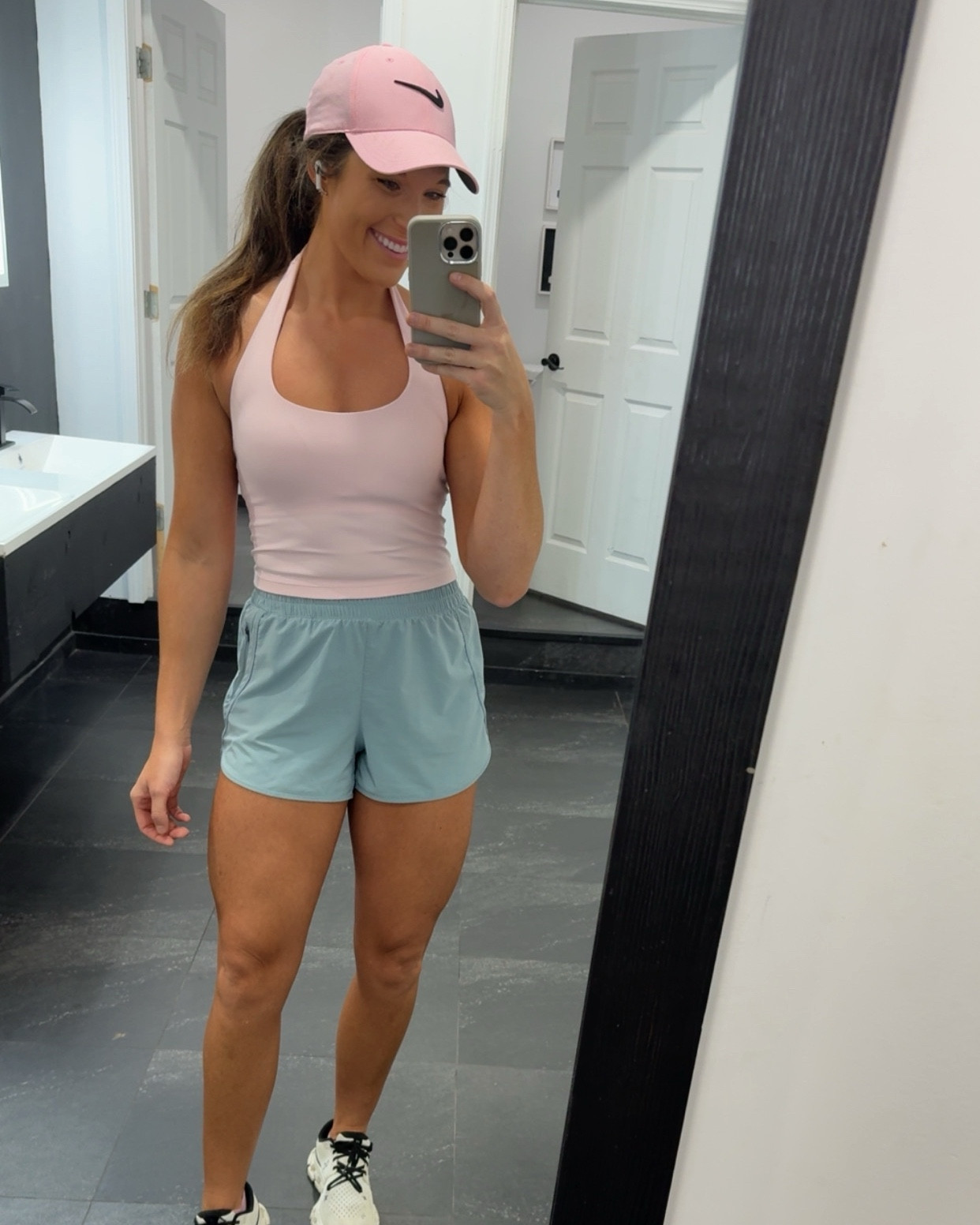 The exact same pink color lululemon has! This one is called Strawberry Pink and im obsessed!😍 I ordered a skirt in the same color and linked it as well but it hasn’t came in yet so I will post it when it does! #crzyoga #workouttop #workoutshorts #springsummer 