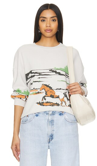 Running Horses Sweatshirt in Morning Fog | Revolve Clothing (Global)