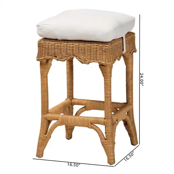 Muy Bohemian Scallop Honey Rattan Counter Stool - Bed Bath & Beyond - 41704873 | Bed Bath & Beyond