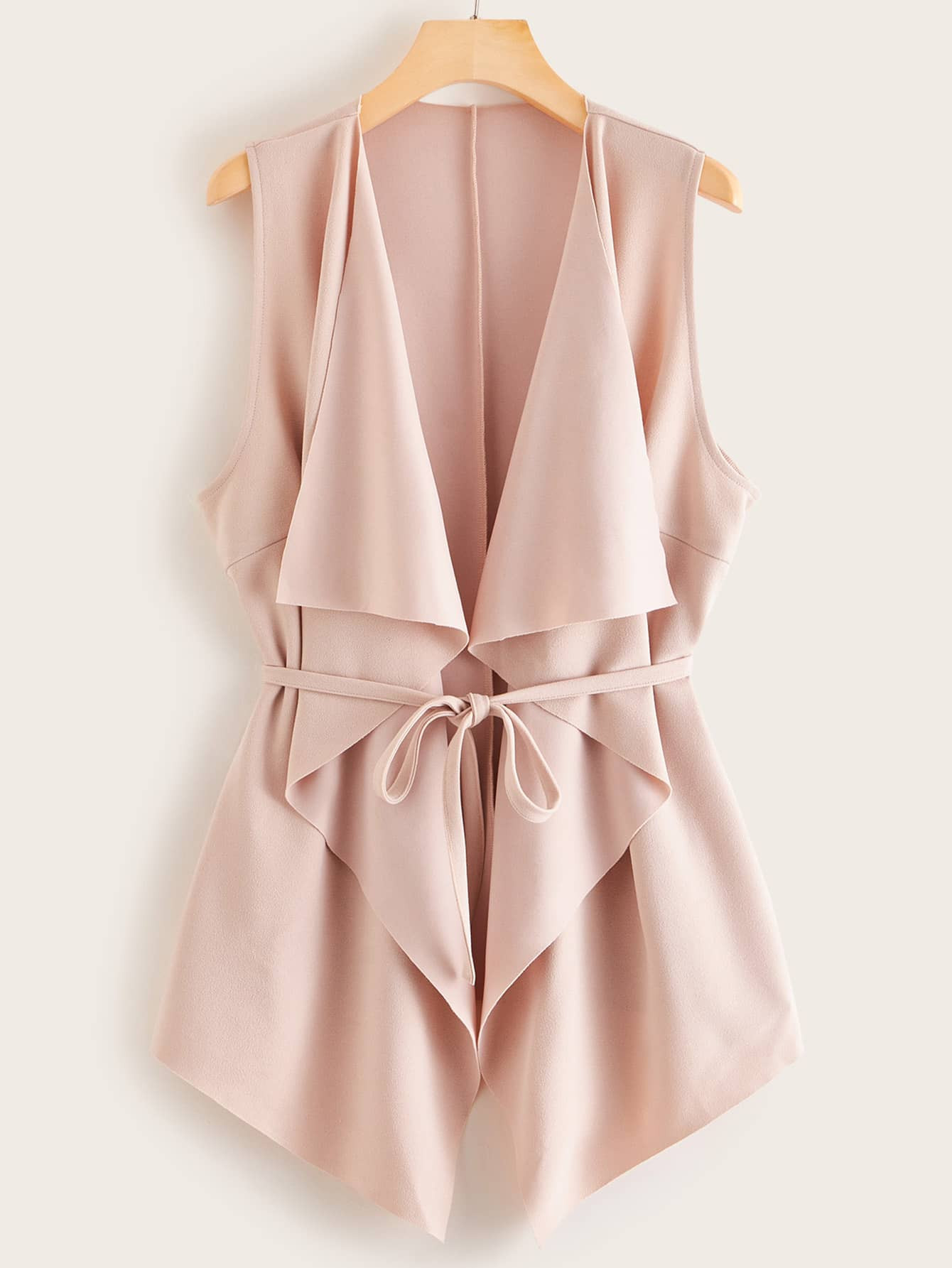 SHEIN Open Front Waterfall Vest Coat | SHEIN